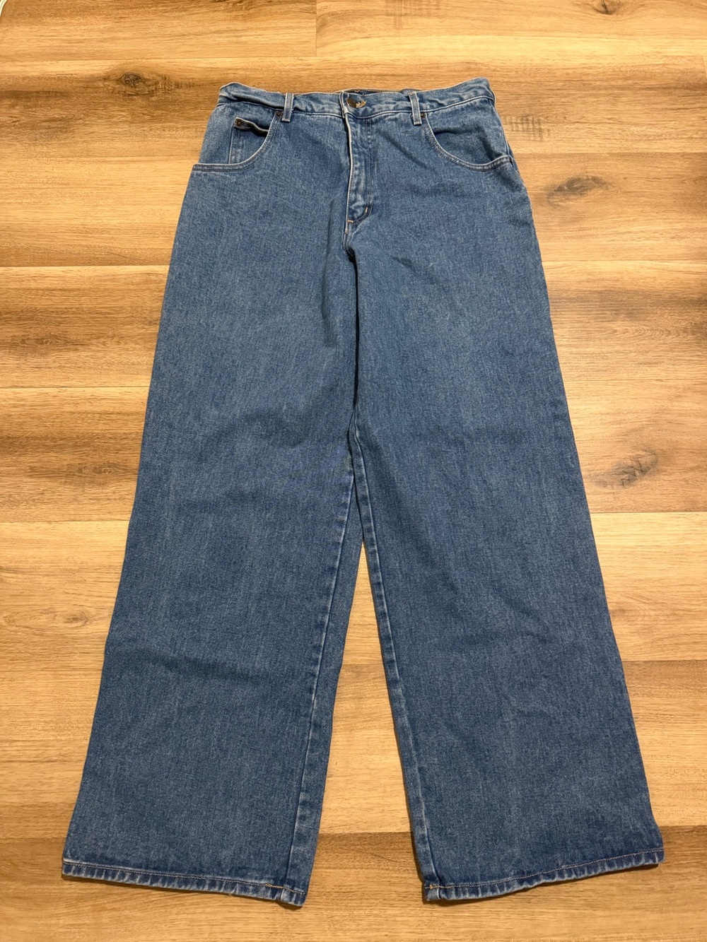 Vintage Solo Semore Baggy Denim Medium Wash Jeans 34x32 Made In USA 22” Leg